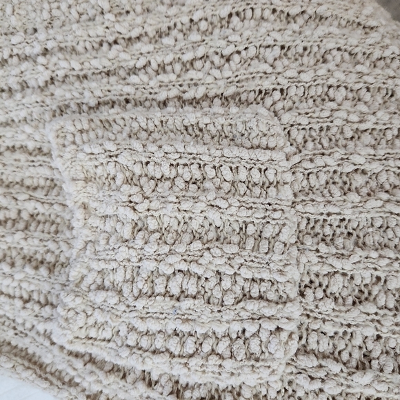 On the Road M/L Boho Open Cardigan Sweater Popcorn Knit made with Vegan Yarn - Picture 9 of 10